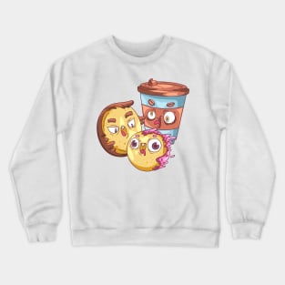 Cookie Coffee Funny Crewneck Sweatshirt